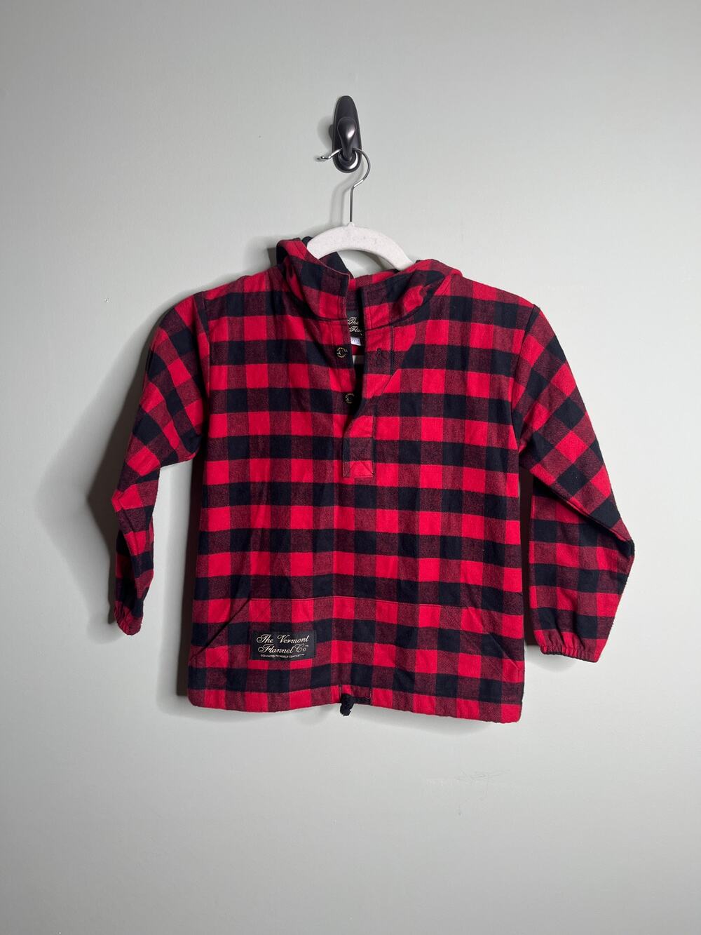 The Vermont Flannel Co Hooded Buffalo Plaid Top 2T
